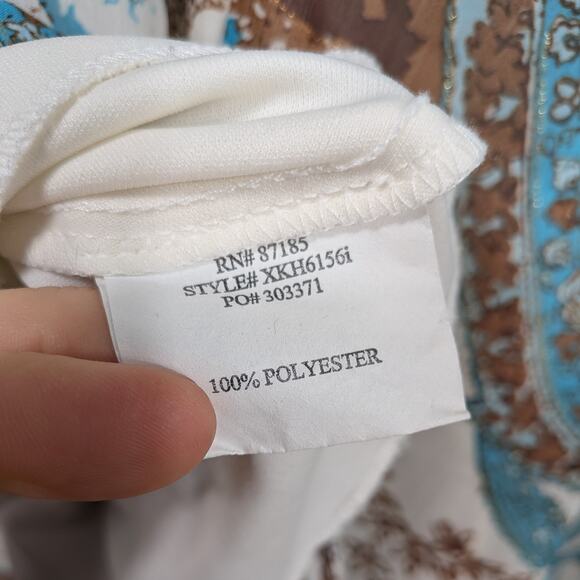 Vintage Babydoll Midi Dress 8 Blue Brown Fairy Grunge Halter Floral Handkerchief - Picture 15 of 16